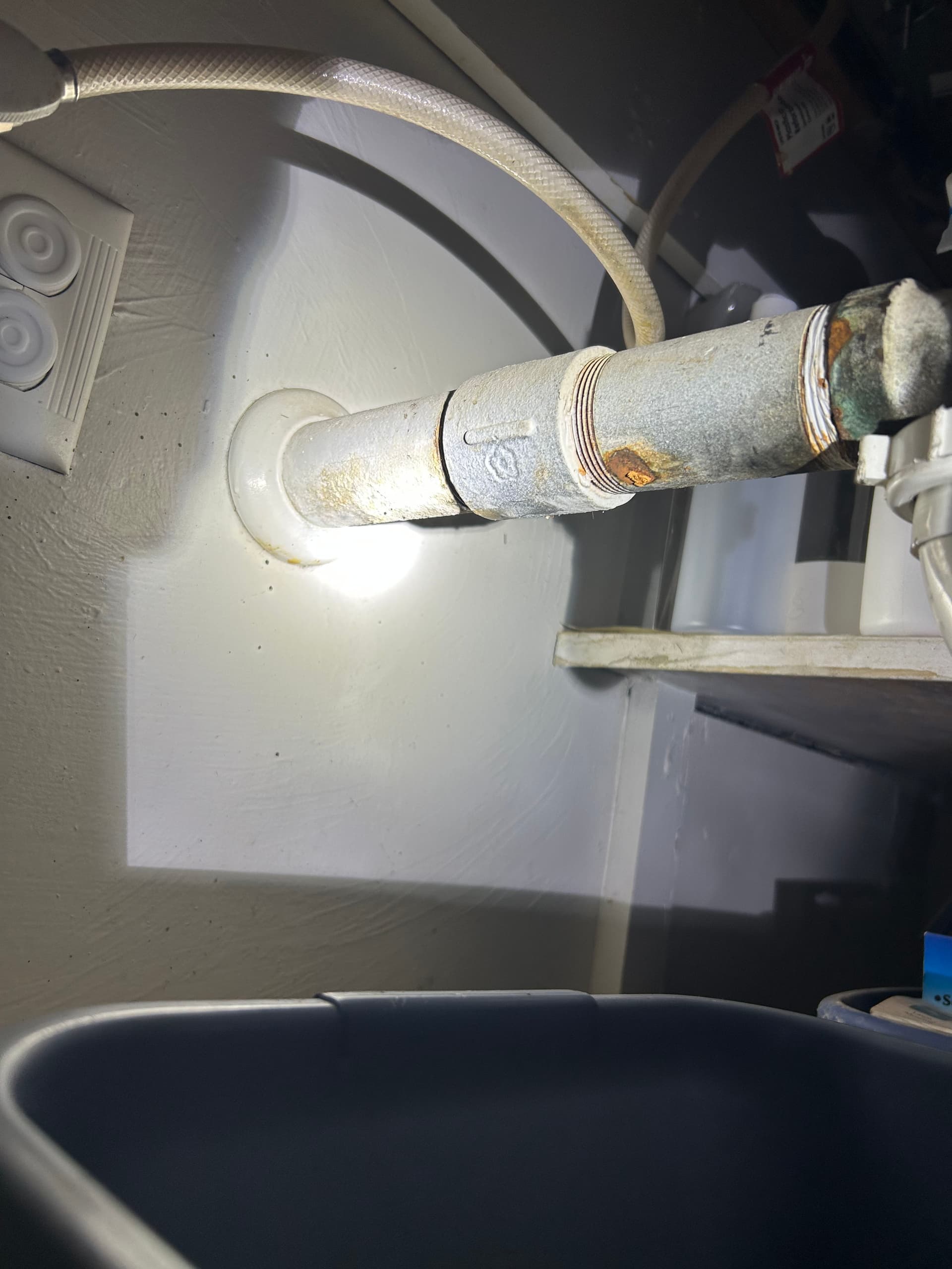 Gallery photos for Rusted Galvanized Drain Pipe Leaking Under Kitchen Sink - Fixed: Image #2