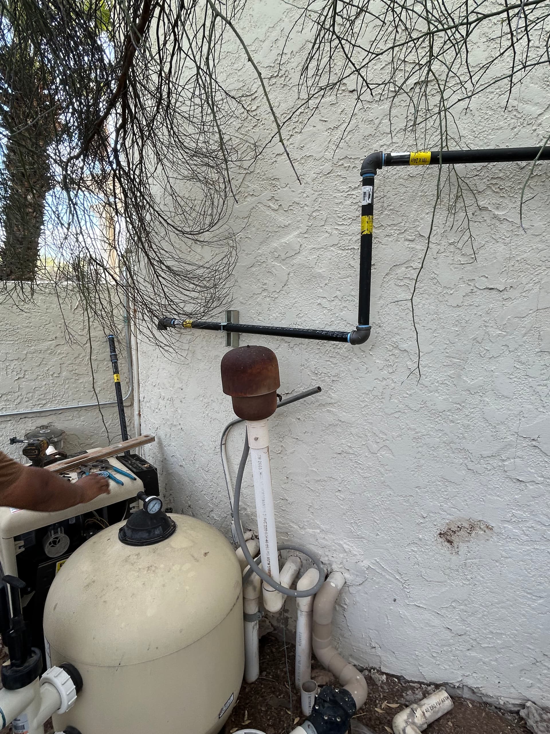Gas Line Repair on a Pool Heater That Wasn't Safe to Run