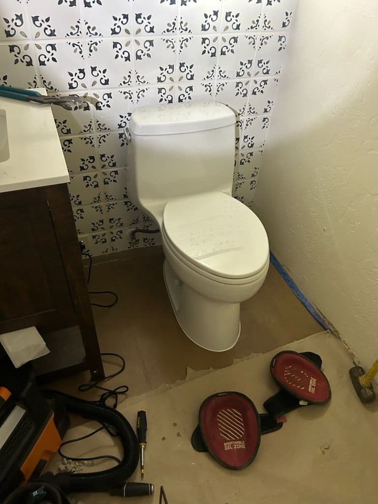 Efficient Bathroom Upgrade with New Toilet Installation image