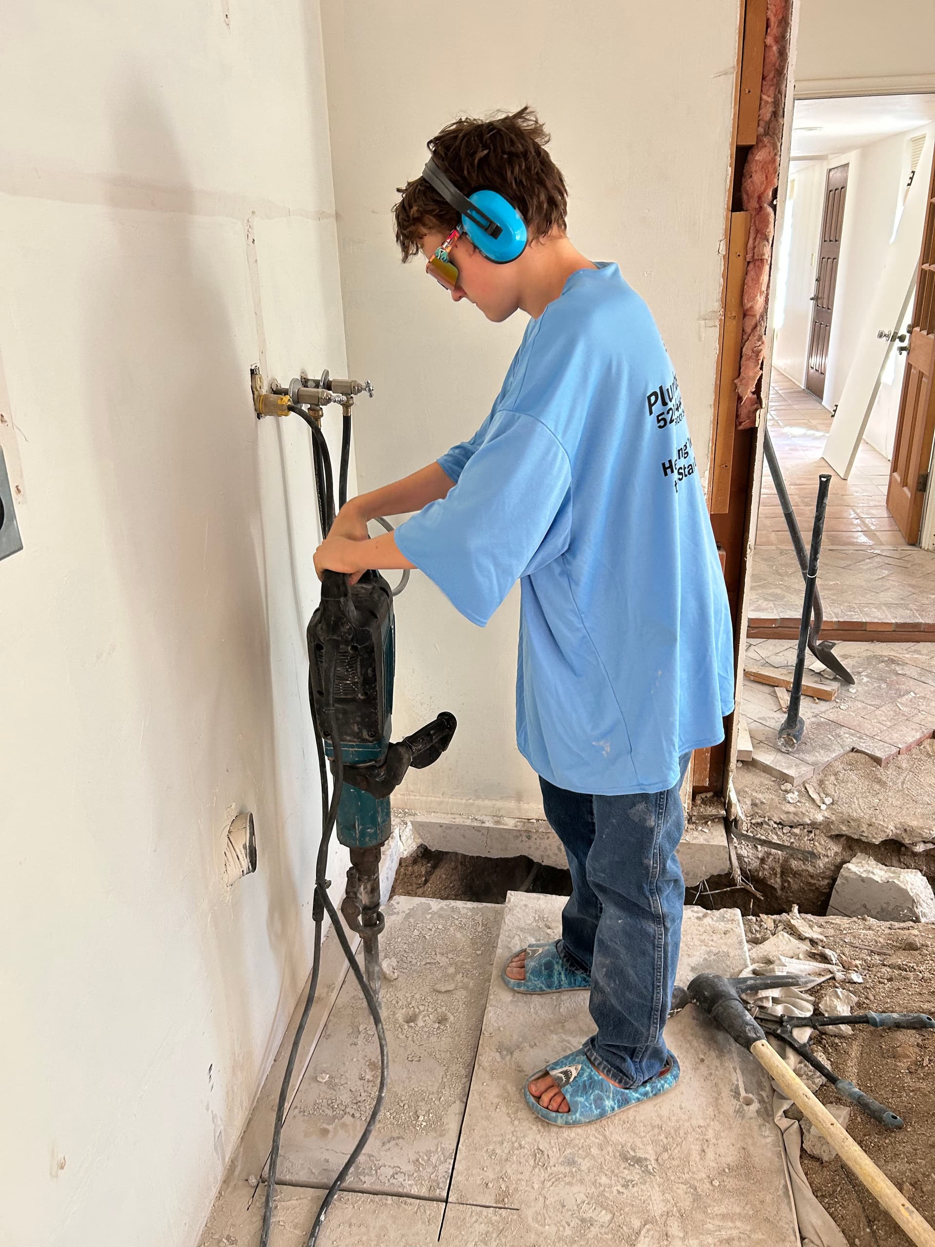 Gallery photos for Big Sewer Line Repair Underway and the Family Team is All In: Image #6