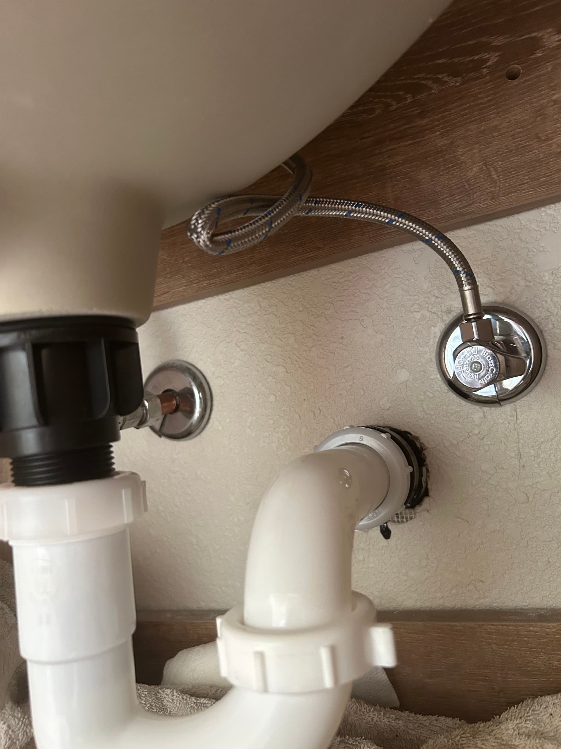 Gallery photos for Kinked Supply Lines Killing Cold Water Flow in Remodeled Bathroom: Image #1