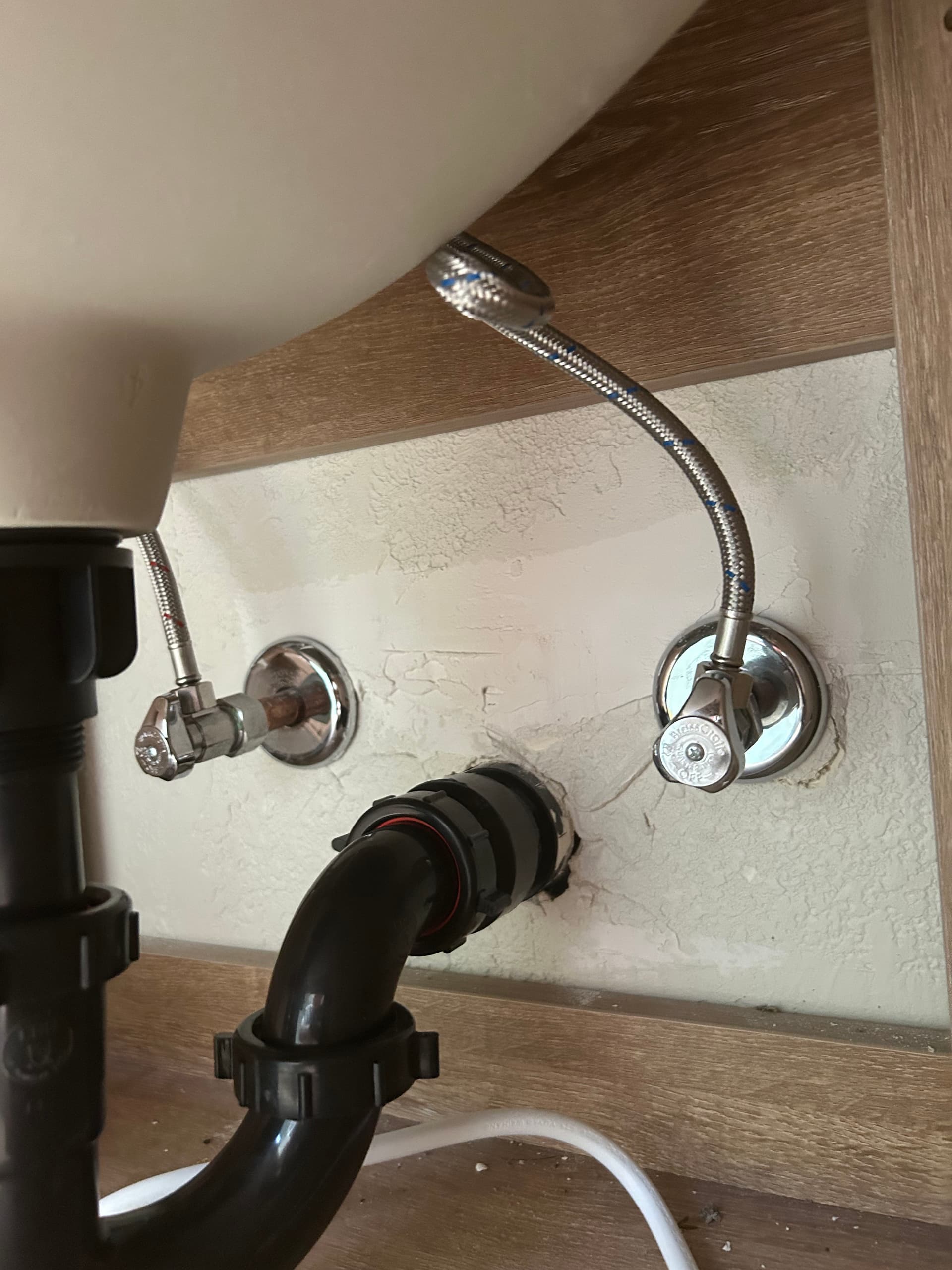 Gallery photos for Kinked Supply Lines Killing Cold Water Flow in Remodeled Bathroom: Image #2